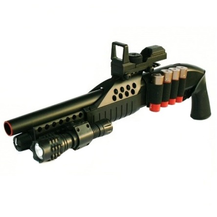 Fucile softair modello pompa m180 versione corta a molla con accessori -  fucile softair a pompa modello lupara con accessori fucili softair softair  a molla GOLD ARROWS