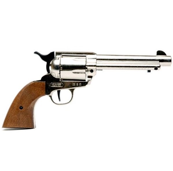 Bruni sceriff single action nickel - revolver a salve calibro 380 mm - arma  da segnalazione acustica - replica