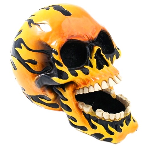 Teschio ghost rider - soprammobile da collezione a forma di cranio  fiammeggiante del motociclista cacciatore di malvagi dei fumetti teschi e  scheletri collezionismo teschi PRG