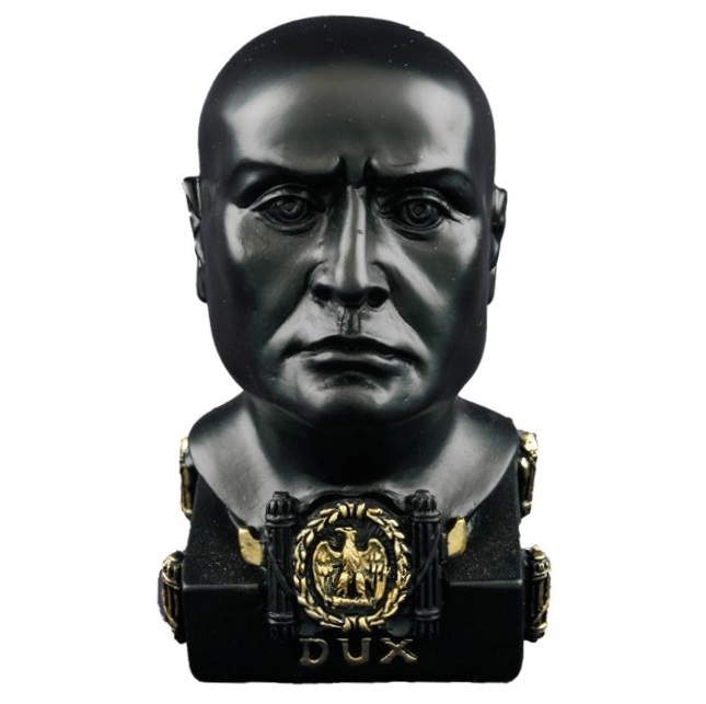 Busto dux modello 1 - busto nero del duce benito mussolini con simboli  fascisti fascisti nazisti collezionismo fascisti PRG