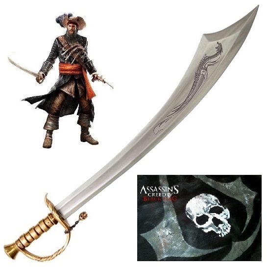 Spada capitan uncino per cosplay - sciabola pirata fantasy da collezione  con fodero sciabole spade linea fantasy BLADE GP