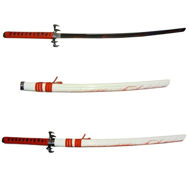 Katana artiglio di sangue bianco - spada giapponese di colore