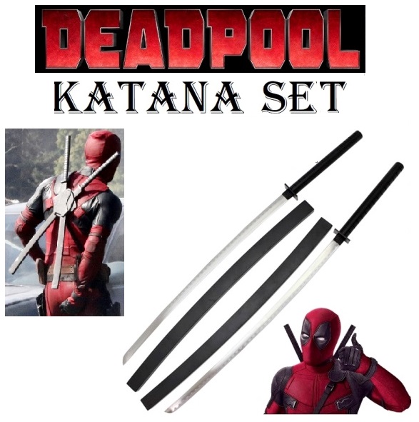 Set katane di deadpool per cosplay - coppia di spade giapponesi ninja da con fodero da schiena della a fumetti e film deadpool cinema e tv mondo cinema tv