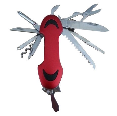 Coltello multiuso st01 con 12 funzioni colore rosso - coltellino svizzero con dodici usi.