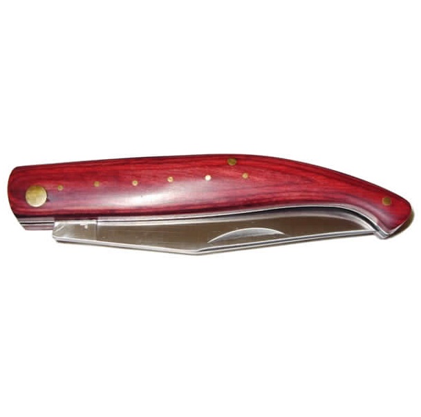 Coltello pattada virgina ptv-12 con impugnatura in legno rosso ed ottone lama  mobile coltelli pattada VIRGINIA