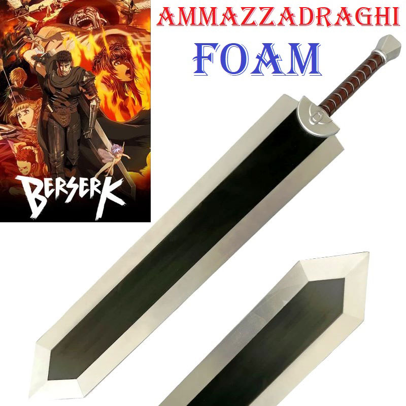 Ammazzadraghi in foam di gatsu per cosplay - spada fantasy da collezione in gomma della serie anime e manga berserk.