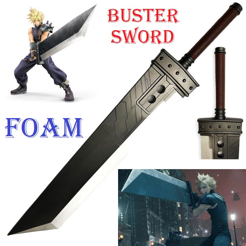 Buster sword di final fantasy vii in foam per cosplay - spada fantasy da collezione in gomma del guerriero cloud strife del videogame final fantasy 7.