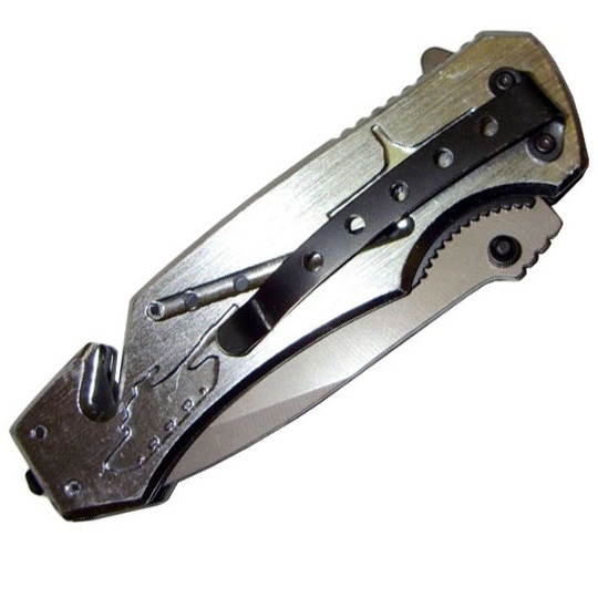 Coltello serramanico multiuso army silver - coltello militare multilama con  lama nera lama mobile coltelli multiuso VIRGINIA