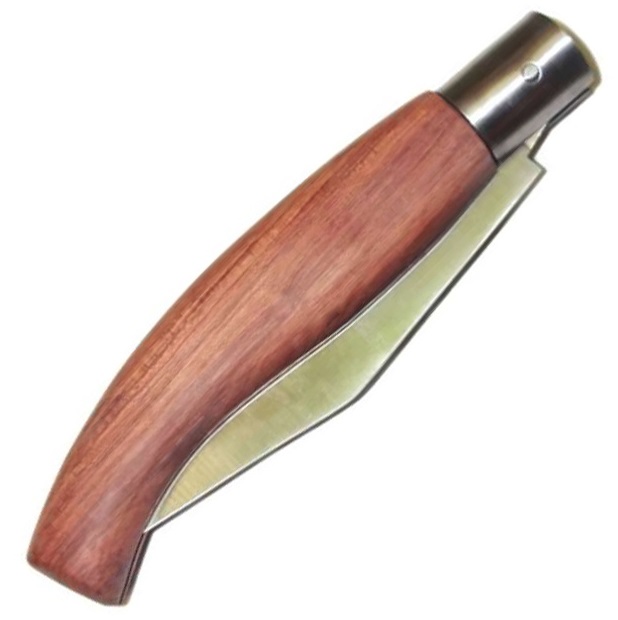 Coltello pattada extremena - serramancio pastorale con lama a foglia ed  impugnatura in legno scuro lama mobile coltelli pattada Albainox