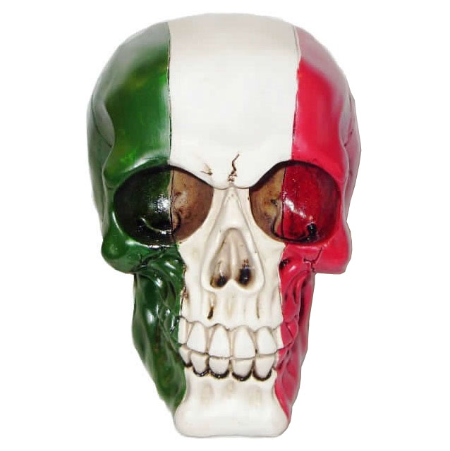Teschio italia - soprammobile da collezione a forma di cranio umano con  colori bandiera italiana teschi e scheletri collezionismo teschi PRG
